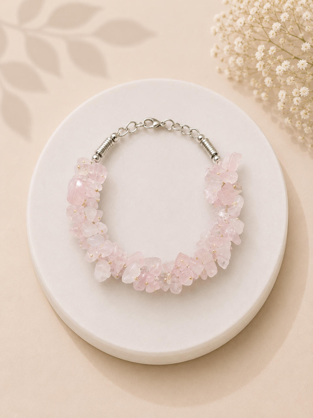 Rose Quartz Chip Bracelet